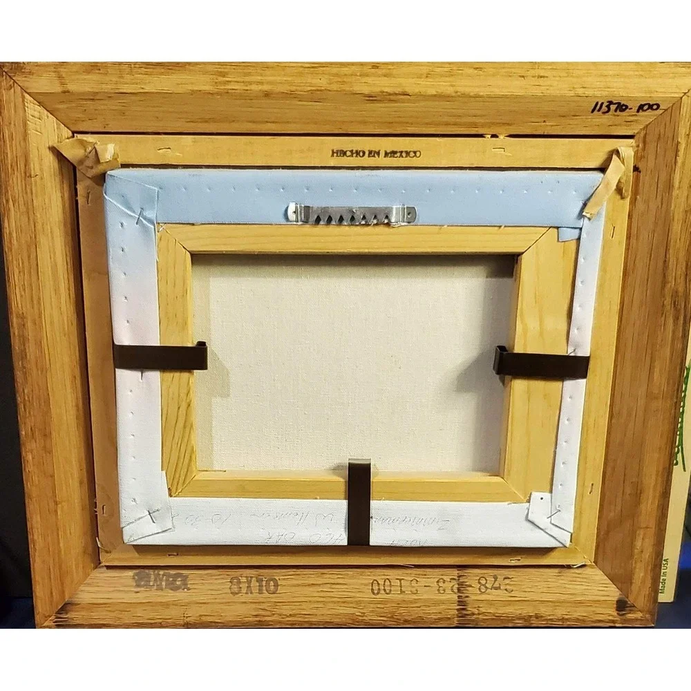 Vintage C. Carson Morton Salt painting on canvas, framed and in excellent 15x12 - Picture 5 of 6